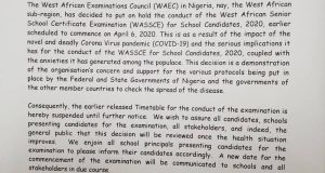 COVID-19: WAEC postpones examinations