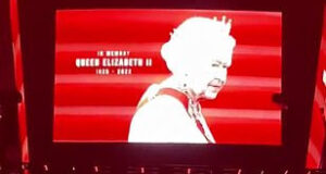 (Video)Tribute to Queen Elizabeth taken down as Las Vegas UFC fans boo her picture on main screen