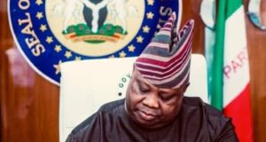 Governor Adeleke conducts swearing- in ceremony for commissioners, reads riot act