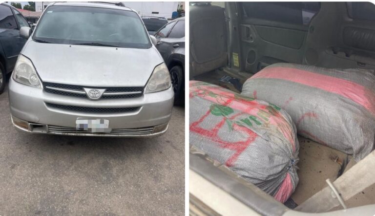 Driver flees and abandons car with bags of cannabis during stop-and-search in Lagos