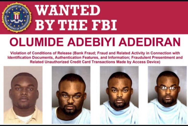 FBI offers $10,000 reward for information leading to the arrest of Olumide Adediran accused of cybercrime