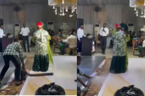 Bride protests after vendor she paid for special effect at her wedding failed to deliver what she wanted