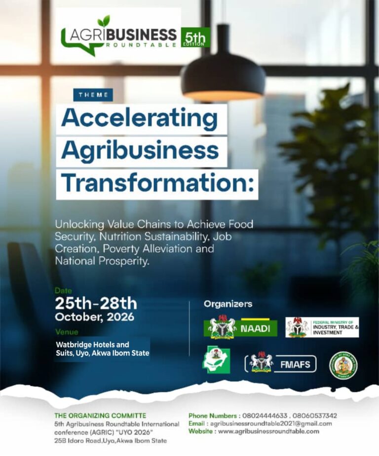 FG backs 5th Uyo Agribusiness Int’l Conference, Perm Secretary to receive award